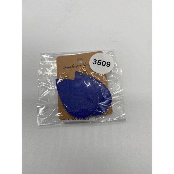 Women's Blue Teardrop Statement Earrings Fashion Jewelry Hook Style Lightweight - Picture 3 of 7